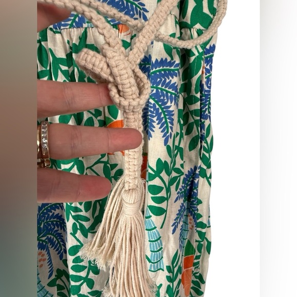 C&C California Smocked Waist Citrus Palm Tree Orange Tropical Skirt NEW Size XL - Picture 7 of 15